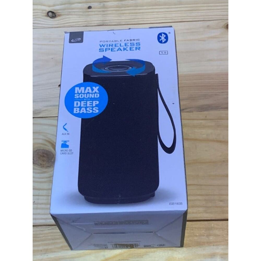 iLive Wireless Portable Fabric Speaker, ISB180B, Black